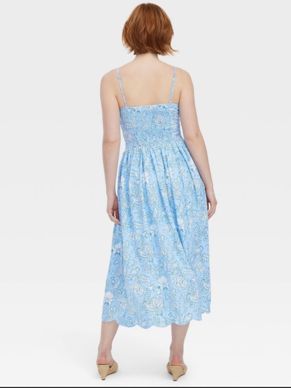 Roller Rabbit Women's Floral Vines Drop Waist Midi A-Line Dress - Blue - M - Picture 2 of 14